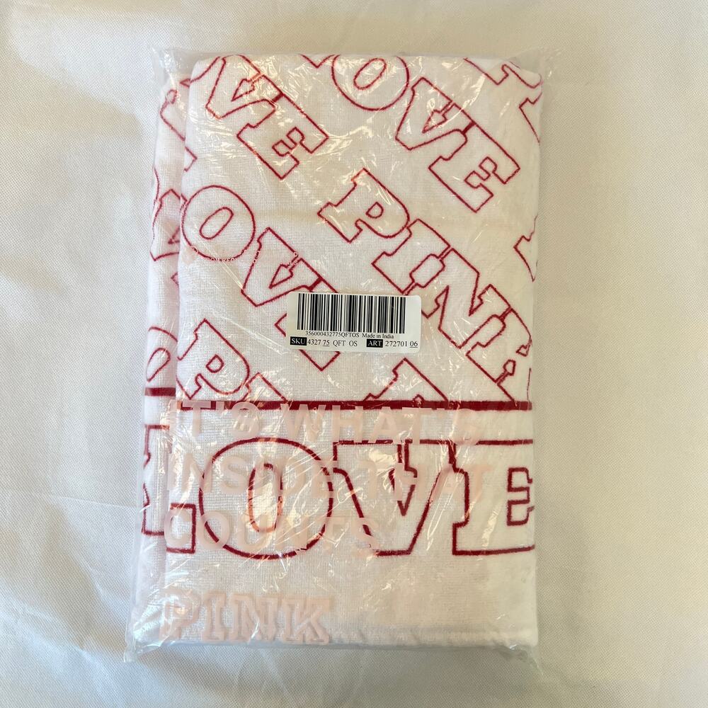 Victoria's Secret Pink Logo Love Beach Towel 70x39